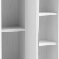 HOMCOM Bathroom Medicine Cabinet with Mirror, Wall Mount Mirror Cabinet with Open Shelves, White Wood Grain(m-11)