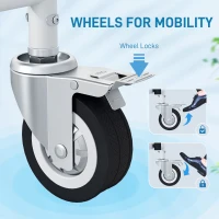 HOMCOM Rolling Shower Wheelchair for Seniors, Bedside Commode Chair with Locking Wheels, Seat, Backrest, Arms, Black(m-8)