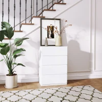HOMCOM 4 Drawer Chest Storage Cupboard Freestanding Drawer Unit, White(m-1)