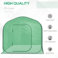 Outsunny 7' x 7' x 6' Portable Walk-in Greenhouse with Carrying Bag, Pop-up Setup, Outdoor Garden Canopy Hot House, Zipper Door for Growing Flowers, Herbs, Vegetables, Saplings, Succulents, Green(m-5)