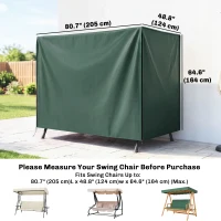 Outsunny 3-Seater Patio Swing Cover, Outdoor Garden Furniture Protection Hammock Glider Cover, 81" x 49" x 65", Dark Green(m-3)
