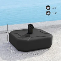 Outsunny Square Patio Umbrella Base Holder, Heavy Duty Outdoor Umbrella Stand Base, Black(m-3)