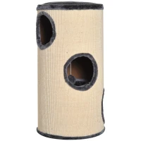 PawHut 28" Cat Condo 3-Story Cat House with Sisal, Gray(m-1)