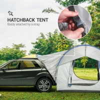 Outsunny 2000mm Waterproof SUV Tent, Car Tent with 3 Doors and Mesh Window, for 5-6 Person Camping Travel, Grey and Blue(m-4)
