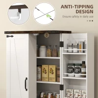 HOMCOM Farmhouse Kitchen Pantry Storage Cabinet, Kitchen Pantry Cabinet with Doors and Adjustable Shelves, White(m-6)