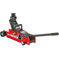 HOMCOM Low Profile Car Jack, Hydraulic Racing Floor Jack, 3.1"-14.1" Lifting Range, 2.5 Ton (5,000 lb) Capacity, Red(m-9)