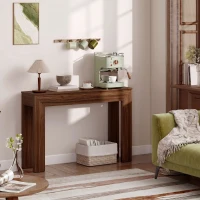 HOMCOM Modern Console Table, 47" Narrow Entryway Table, Walnut(m-8)