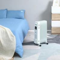 HOMCOM 25.25" Electric Space Heater, Freestanding 161 Sq. Ft. Heater with 3 Modes, Timer, and Remote, 1500 W, White(m-2)