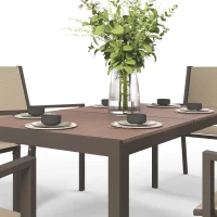 Outsunny 7 Piece Outdoor Dining Set with Rectangular Table and 6 Stackable Chairs, for Backyard, Lawn, Deck, Balcony, Pool Side(m-7)