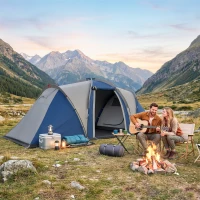 Outsunny Multi-Room Camping Tent for 8-12 Person, Large Family Tent with 3000mm Waterproof Rainfly and Screen Panels,(m-8)