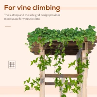 Outsunny 85" Wooden Garden Arbor for Wedding and Ceremony, Outdoor Garden Arch Trellis for Climbing Vines - Carbonized(m-6)