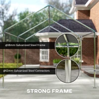 Outsunny 9.6' x 19.5' Carport Heavy Duty Galvanized Car Canopy w/ Included Anchor Kit, 3 Reinforced Steel Cables, White(m-5)