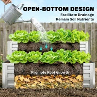 Outsunny 2 Tier Galvanized Raised Garden Bed, Steel Planter Box for Vegetables, Flowers, Herbs, 47" x 40" x 23", Silver(m-6)