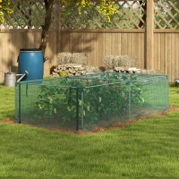 Outsunny 8' x 4' Plant Protection Cage with Zipper Roll-Up Door, Plant Protector from Animals with Galvanised Steel Frame(m-1)