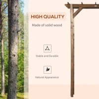 Outsunny 85" Wooden Garden Arbor for Wedding and Ceremony, Outdoor Garden Arch Trellis for Climbing Vines - Carbonized(m-4)