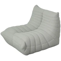 HOMCOM Bean Bag Chair for Adults, Giant Fireside Chair, Bean Bag Sofa with High Density Foam for Living Room, Light Gray(m-1)