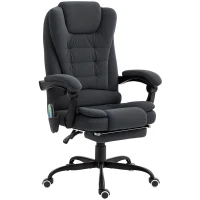 Vinsetto 7-Point Vibrating Massage Chair, Reclining Office Chair with Footrest, Reclining Back, Adjustable Height, Black(m-2)