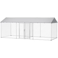 PawHut Outdoor Dog Kennel with Two Rooms, Waterproof UV-Resistant Cover, Escape-Proof Lock, 19.7' x 7.5' x 7.5'(m-2)