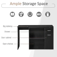 HOMCOM 180° Rotating Home Office Corner Desk Storage Shelf Cabinet Black(m-6)