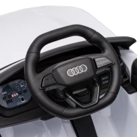 Qaba Audi A5L Licensed Electric Ride on Car for Kids with Remote Control Dual Motors 4-Wheel Suspension Music for 3-6, White(m-11)