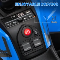 Qaba 12V Kids ATV, 4 Wheeler Quad with 4 Spring Suspension Wheels, LED Lights, Music USB, Blue(m-7)