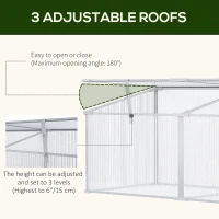 Outsunny 71" Outdoor Cold Frame with Adjustable Roof, Mini Greenhouse with Polycarbonate Panels, and Rain Resistant Aluminum Frame, Small Nursery for Seedlings, Herbs & Flowers(m-4)