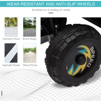 Aosom Kids Ride on ATV, 6V Battery Powered Quad Car with Forward, Reverse Switch, for Boys Girls 18-36 Months, Black(m-7)