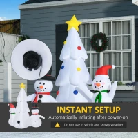 HOMCOM 6ft Inflatable Christmas Tree Decorations and Snowmen, Outdoor Blow-Up Yard Christmas Decor with LED Lights Display(m-6)