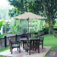 Outsunny 6.6FT Patio Umbrella, Outdoor Parasol with 6 Solid Ribs, Cream White(m-1)