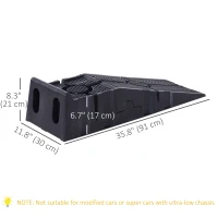 HOMCOM Car Ramps for Oil Changes, 6.7" High Lift, 5500 lbs Capacity, 2PC Car Service Ramps for Cars, SUVs and Small Vans(m-3)