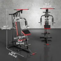 Soozier Home Gym Equipment, Multifunctional Weight Machine with Pulley System for Full Body Strength Training, Black(m-3)