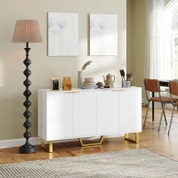 HOMCOM Sideboard Buffet Cabinet with Adjustable Shelves, Living Room Cabinet, TV Cabinet for 65 Inch TV, White(m-8)
