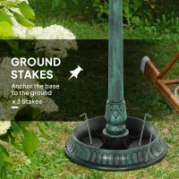 Outsunny 3 in 1 Garden Bird Bath Bowl Pedestal with Bird Feeder, Large Water Basin, Underneath Flower Planter, Green(m-5)
