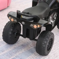 Aosom NO Power Kids Ride On Push Car, Ride Racer, Foot-to-floor Sliding Car, Walking ATV Toy with Music, Lights, for 1.5-3 Years Old, Black(m-8)