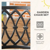 Outsunny 2 PCs Dining Chairs, Outdoor Armchairs, Stackable Design, Black(m-4)