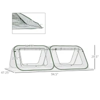 Outsunny Pop Up Greenhouse Mini Warm House Sunshine Room with Roll-Up Doors and Portable Zipper Bag for Plants Outdoor, 95" x 47" x 30"(m-3)