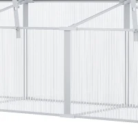 Outsunny 71" Outdoor Cold Frame with Adjustable Roof, Mini Greenhouse with Polycarbonate Panels, and Rain Resistant Aluminum Frame, Small Nursery for Seedlings, Herbs & Flowers(m-7)
