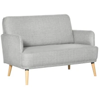 HOMCOM 48" Loveseat Sofa for Bedroom, Modern Love Seats Furniture, Upholstered Small Couch for Small Spaces, Gray(m-1)