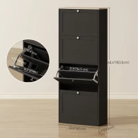 HOMCOM Modern Shoe Storage Cabinet with 4 Flip Drawers and Adjustable Shelves, Shoe Cabinet for 18-24 Pairs of Shoes, Black(m-3)