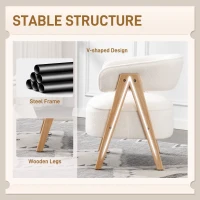 HOMCOM Sherpa Fleece Accent Chair, Upholstered Armchair with Solid Wood Legs for Living Room, White(m-5)