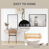 HOMCOM 24" x 36" Bathroom Mirror for Wall, Rectangular Mirror for Living Room, Bedroom, Entryway, Black(m-5)