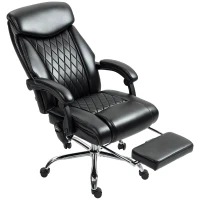 HOMCOM 6 Point Massage Office Chair with Remote, Ergonomic Reclining Computer Desk Chair with Footrest, Side Pocket, Black(m-2)