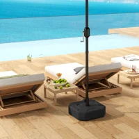 Outsunny Square Patio Umbrella Base Holder, Heavy Duty Outdoor Umbrella Stand Base, Black(m-8)
