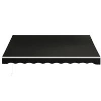 Outsunny 12' x 10' Electric Retractable Awning, Sun Shade Shelter with Remote Controller and Crank Handle for Deck, Black(m-8)