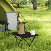 Outsunny Folding Camping Table, Outdoor Portable Picnic Table with Carry Bag, Foldable Table for Camping, Picnic, Hiking, Black(m-8)