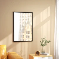 HOMCOM 24" x 36" Bathroom Mirror for Wall, Rectangular Mirror for Living Room, Bedroom, Entryway, Black(m-1)