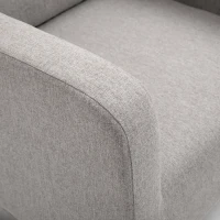 HOMCOM Accent Lounge Rocking Chair with Solid Curved Wood Base and Linen Padded Seat, Grey(m-8)
