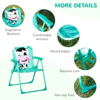 Outsunny Kids Table and Chair Set, Outdoor Folding Garden Furniture, Picnic Table for Patio Backyard, with Removable & Height Adjustable Sun Umbrella, White(m-5)