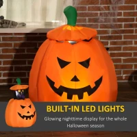 HOMCOM 4' Inflatable Halloween Cat Inside a Pumpkin, Blow Up Outdoor LED Yard Display, Waterproof(m-5)