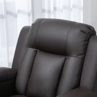 HOMCOM Swivel Massage Recliner Chair Rocker, Overstuffed Manual Reclining Sofa, PU Leather Rocking Chair with Side Pockets, Cup Holders, for Living Room, Nursery, Brown(m-10)